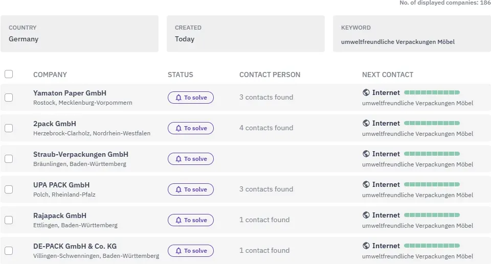 Intedat Search – výsledky vyhledávání