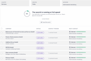 Intedat Search – searching in progress